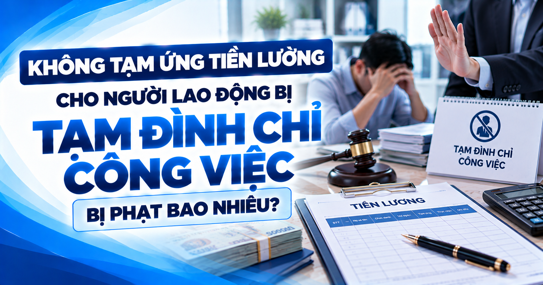 Không tạm ứng tiền lương cho người lao động bị tạm đình chỉ công việc bị phạt bao nhiêu?
